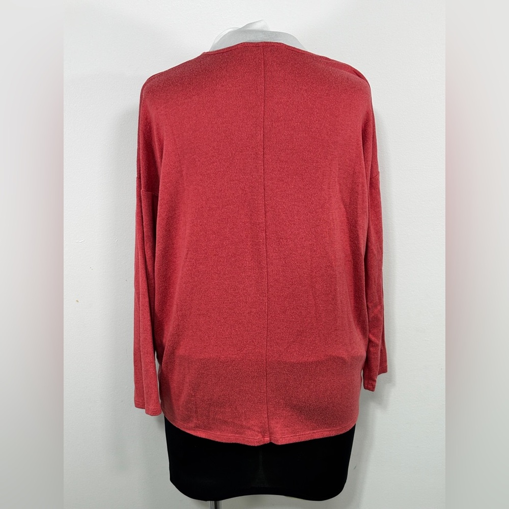 Ann Taylor Loft Orange/ Red Scoop Neck Pullover Top Blouse Shirt Sweater SP - Picture 2 of 5